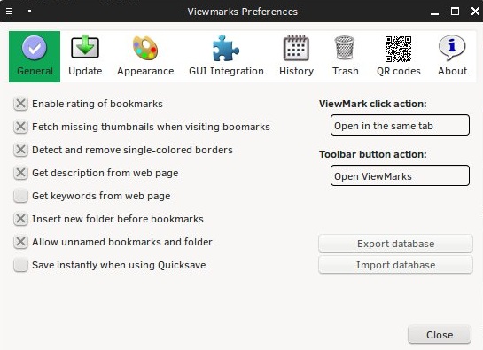 viewmarks-preferences viewmarks-preferences