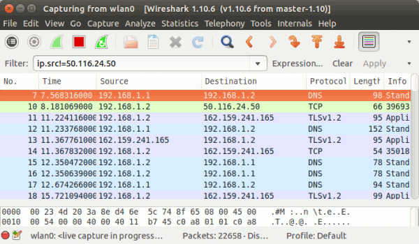 wireshark-exclude-ip