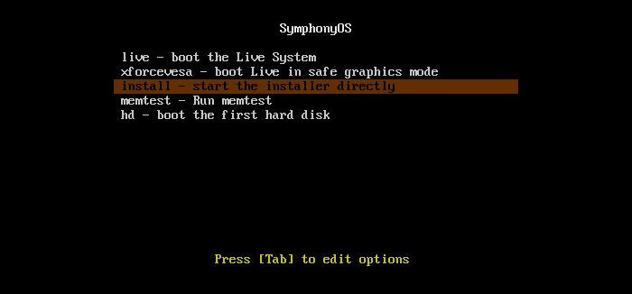 SymphonyOS-install-menu