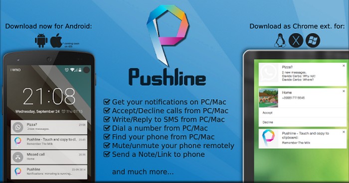 Get Android notifications on desktop with Pushline App. Get Android notifications on desktop with Pushline App.