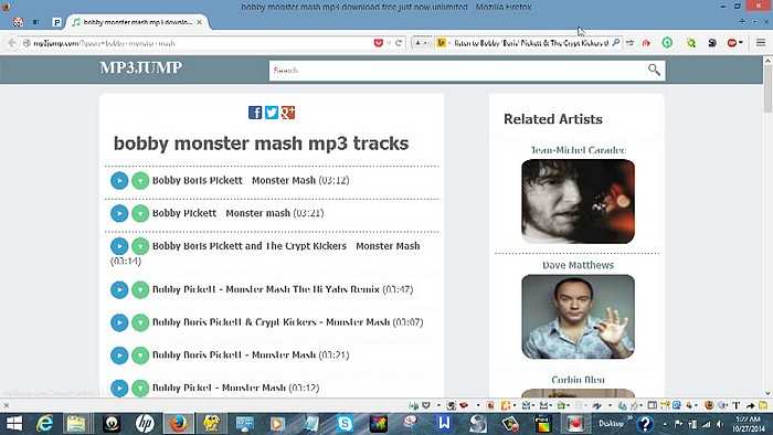 MP3Jump.com Search Result Page
