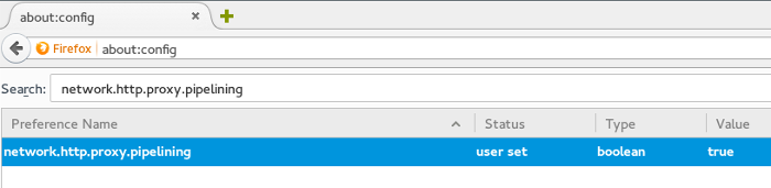 Double-click network.http.proxy.pipelining to enable it.