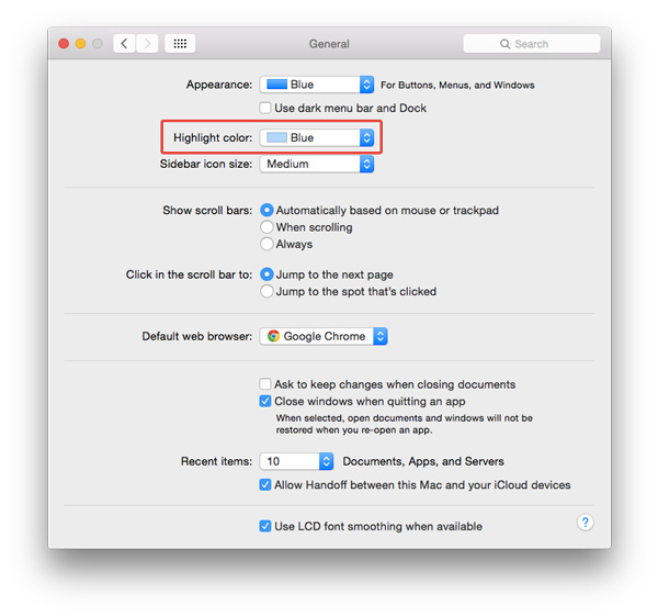 Change-highlight-color