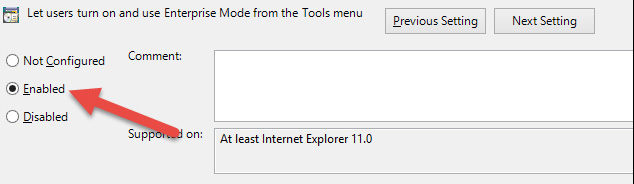 enterprise-mode-enable-setting