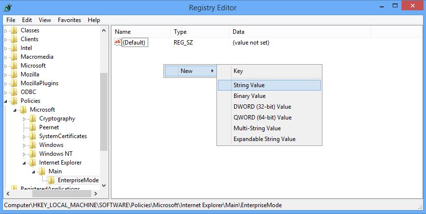enterprise-mode-new-string