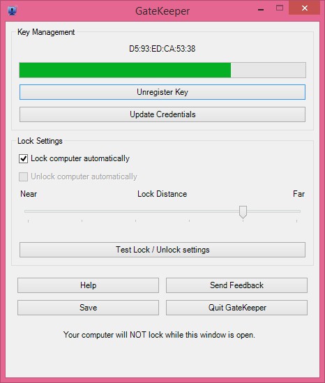 A working GateKeeper Key will appear like this.
