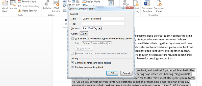 How to Restrict Other Users from Modifying a Part of a Word File