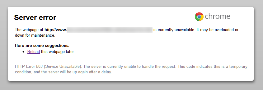 browser errors 503 service unavailable