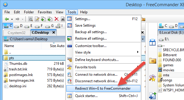 freecommander-remap-shortcut
