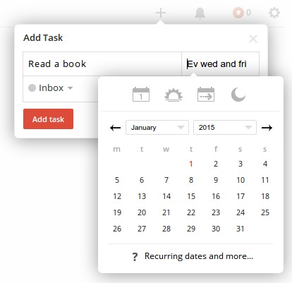 Todoist makes adding tasks easy.