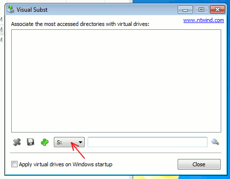 vsubst-select-drive-letter