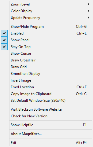 Magnifixer options. Magnifixer options.