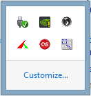 OneLoupe in the Windows system tray. OneLoupe in the Windows system tray.