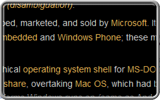 Virtual Magnifying Glass inverted colors feature. Virtual Magnifying Glass inverted colors feature.