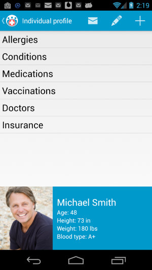 Family Medical Info Android App