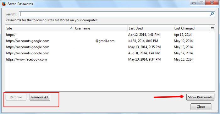 Remove Svaed Passwords in Mozilla Firefox Remove Svaed Passwords in Mozilla Firefox