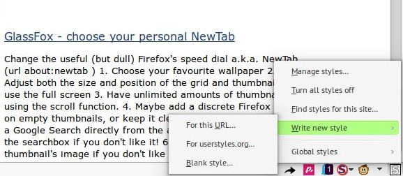 The Stylish menu. The Stylish menu.