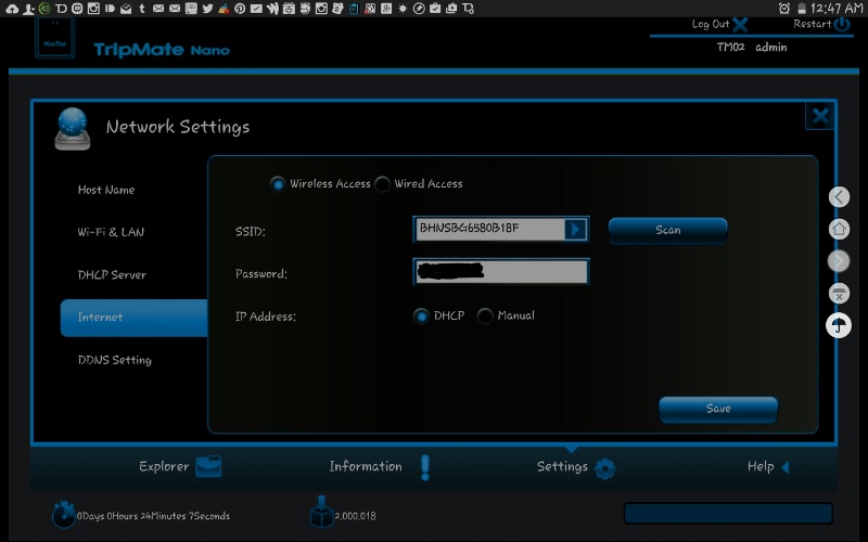 Enter your public SSID info to get connected to the Internet.