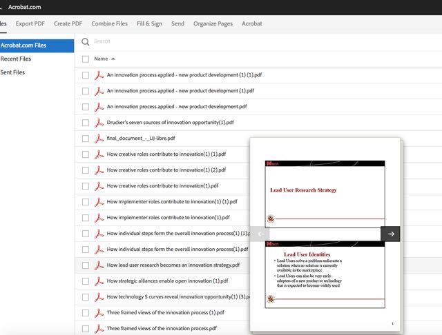 All the files on the Acrobat.com website. All the files on the Acrobat.com website.