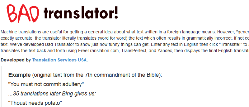 Bad Translator Reveals the Funny (And Terrible) Side of Online Translation [Fun Stuff]