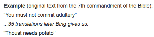 Bad Translator slaughters Bible passage.