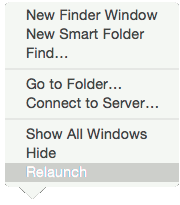 Relaunch the Finder.