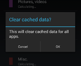 Clear cache on Android. Clear cache on Android.