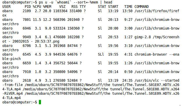 This command would show the top 9 processes.