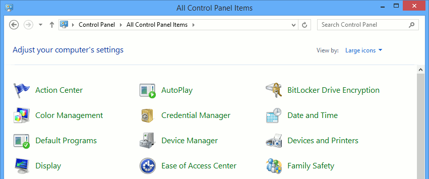 You no longer see the Administrative Tools option in the Windows Control Panel.