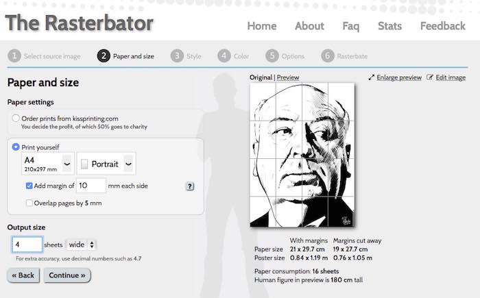 Use websites like The Rasterbator to make huge multi page posters.