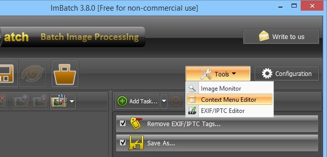 ImBatch Context Menu Editor.