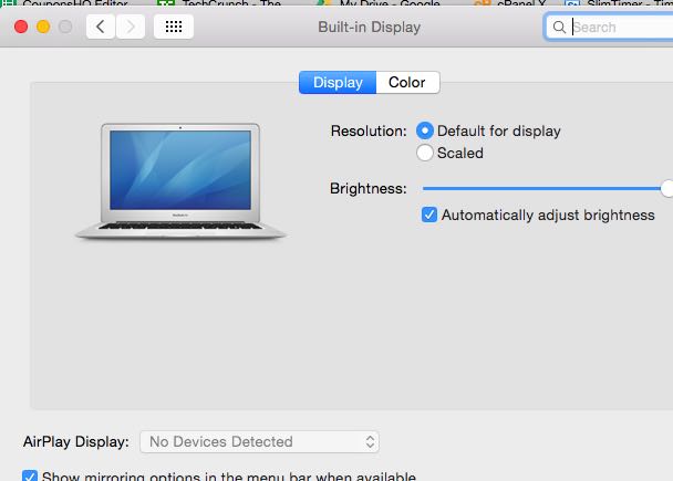 Go to System Preferences and open Display. Go to System Preferences and open Display.