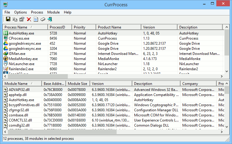 CurrProcess is like a portable alternative for Windows task manager.