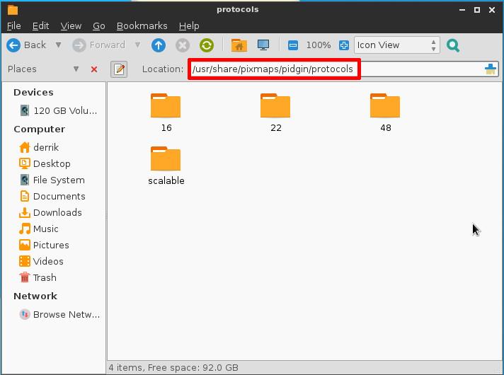 Install the icon package to this location.