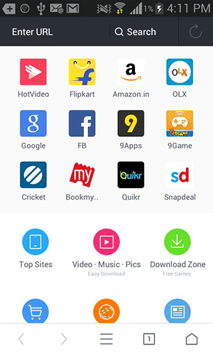 Tap on the 'Tab' count icon.