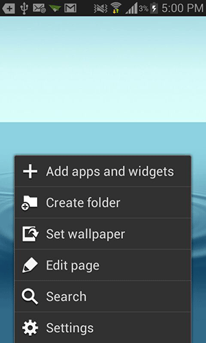 Press the Menu button and select 'Add apps and widgets.'