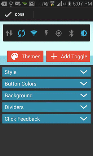 The configuration panel.