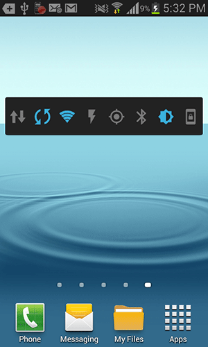 Touch the toggles to enable and disable settings.