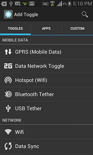 You can find tons of toggles to add to your homescreen.