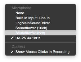 Quicktime menu. Quicktime menu.