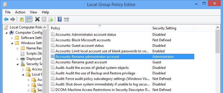 Open the respective policy settings.