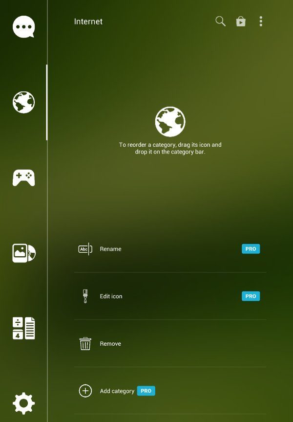 Customize categories in Smart Launcher. Customize categories in Smart Launcher.