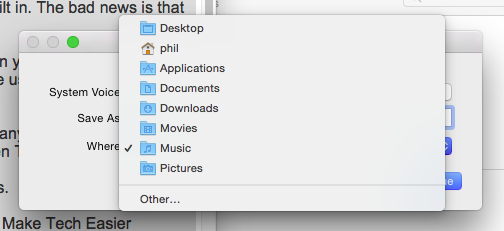 Choose where to save the AIFF file.