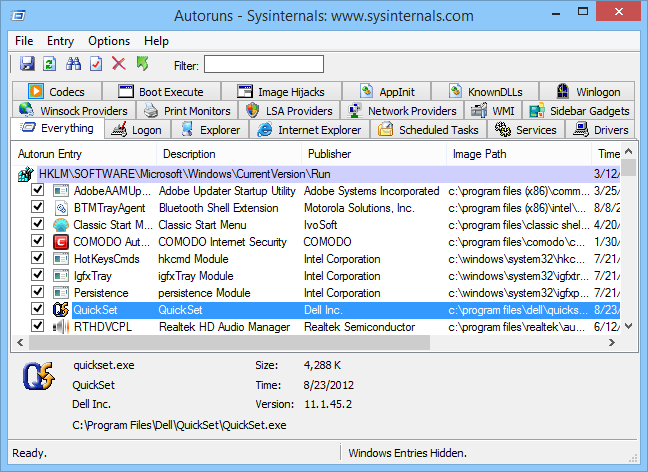 Autoruns for Windows Autoruns for Windows