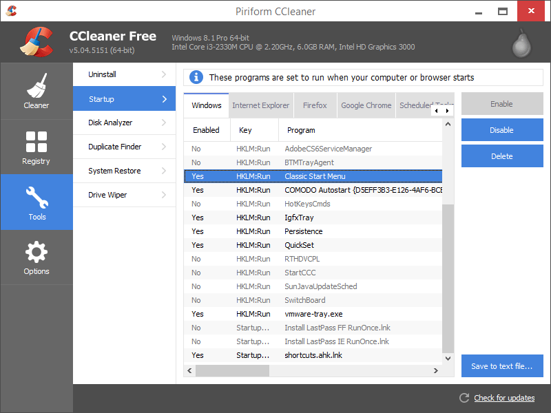 CCleaner: tool for cleaning your PC. CCleaner: tool for cleaning your PC.