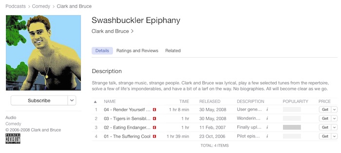 An entry in the iTunes store.