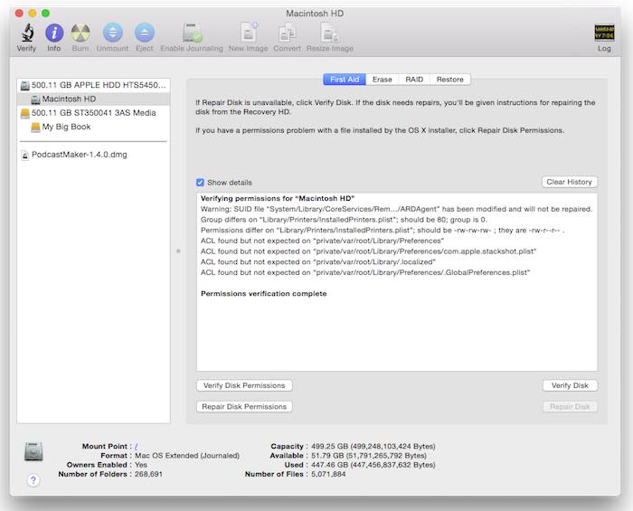 Verify and repair permissions with Disk Utility.