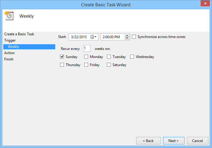 Make sure that the 'Recur every' is set to '1.'
