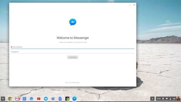Using Android Messenger app on Chromebook