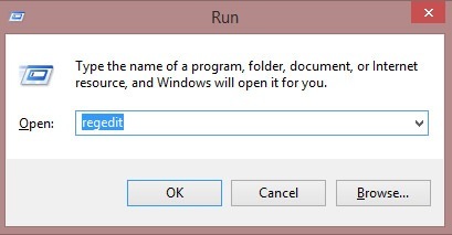 Type 'regedit' in the search box. Type 'regedit' in the search box.